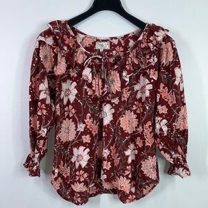 Mille resort & travel floral blouse size medium